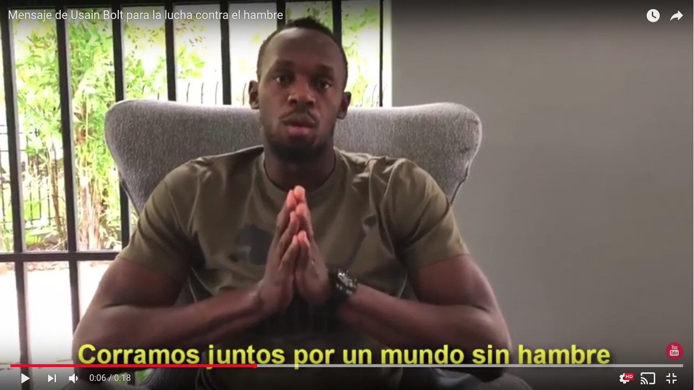 Usain Bolt pidió correr por un mundo sin hambre