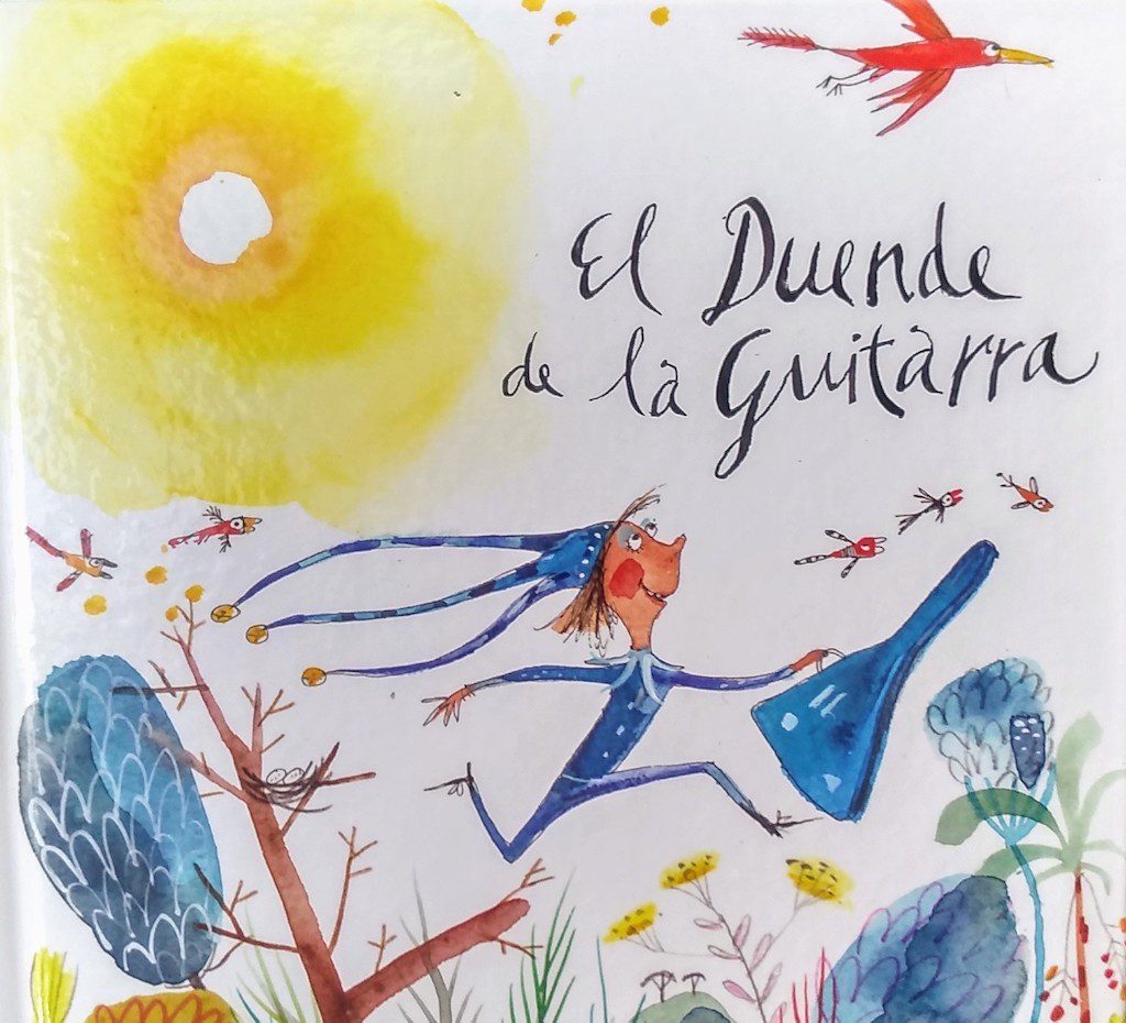 "El duende de la guitarra" poema musical del escritor argentino Jorge Luján, con ilustraciones de Piet Grötter, para La Brujita de Papel