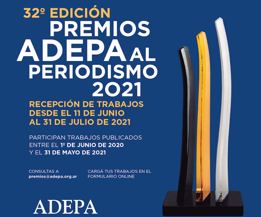 Los Premios ADEPA al Periodismo 2021 ya abrieron la inscripción