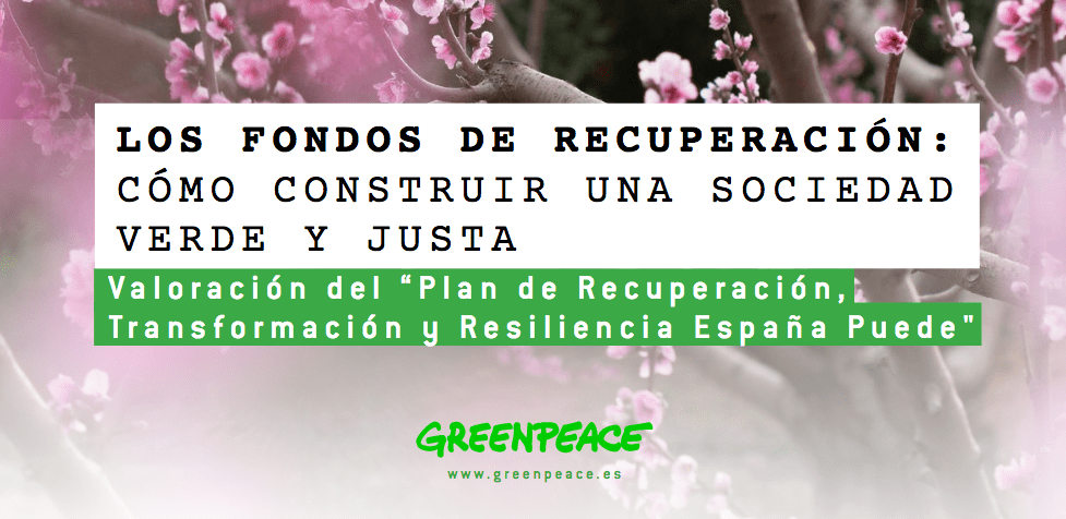 La ONG Internacional Greenpeace y el Plan de Recuperación, Transformación y Resiliencia España Puede